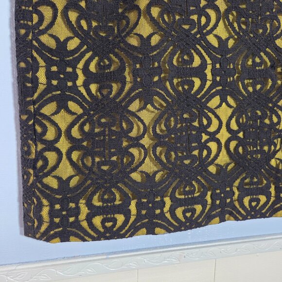 Coldwater Creek Size 12 Puce Green With Black Lacey Overlay Knee Length Skirt - Picture 4 of 10